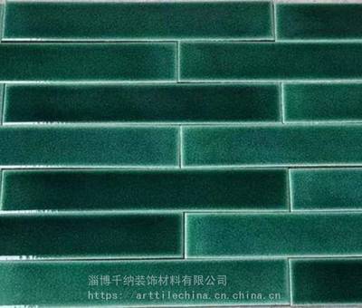 绿色冰裂纹长条砖 打造个性背景墙的匠心之选